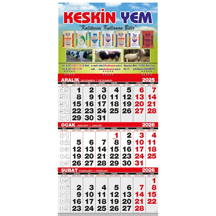 Ekonomik Küçük Boy Gemici Takvim