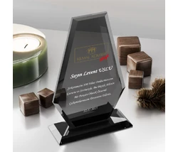 MS- 301 Füme Kristal Plaket