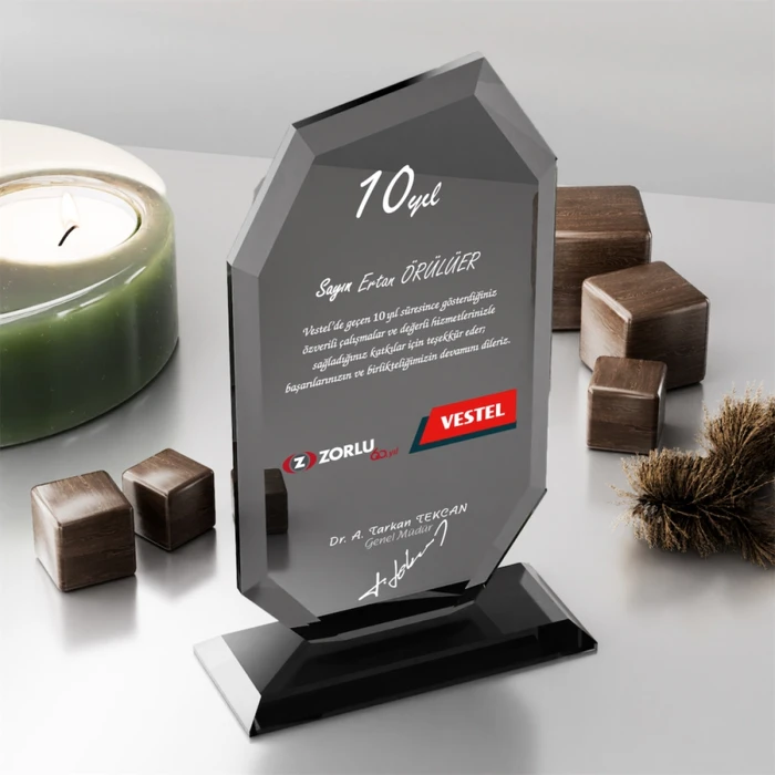 MS- 302 Füme Kristal Plaket