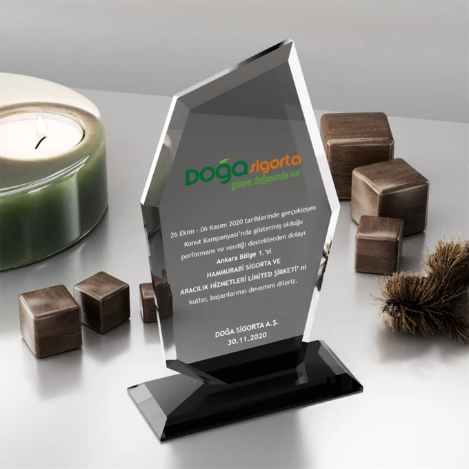 MS- 303 Füme Kristal Plaket