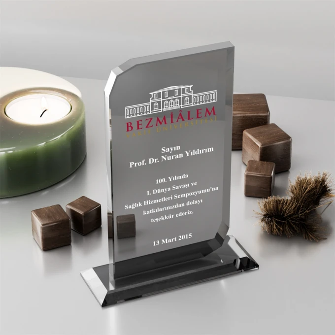 MS-311 Füme Kristal Plaket