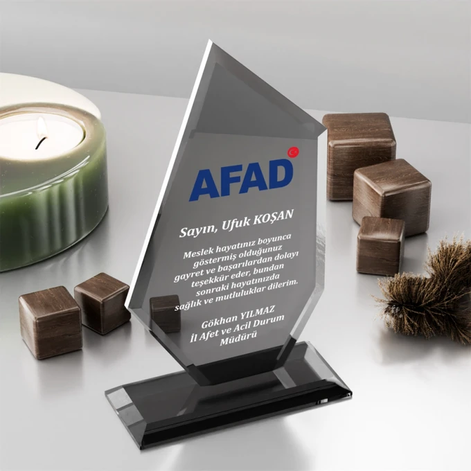 MS-320 Füme Kristal Plaket