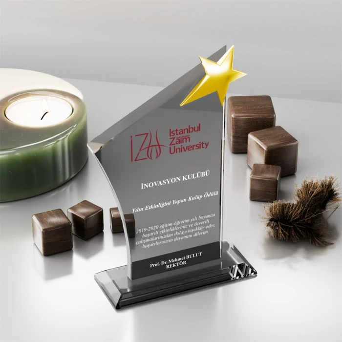 MS-326 Füme Kristal Plaket